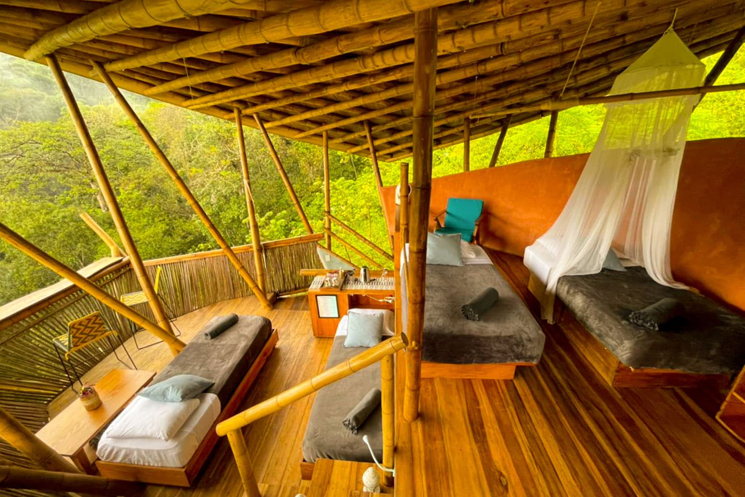 Large bamboo structure installation