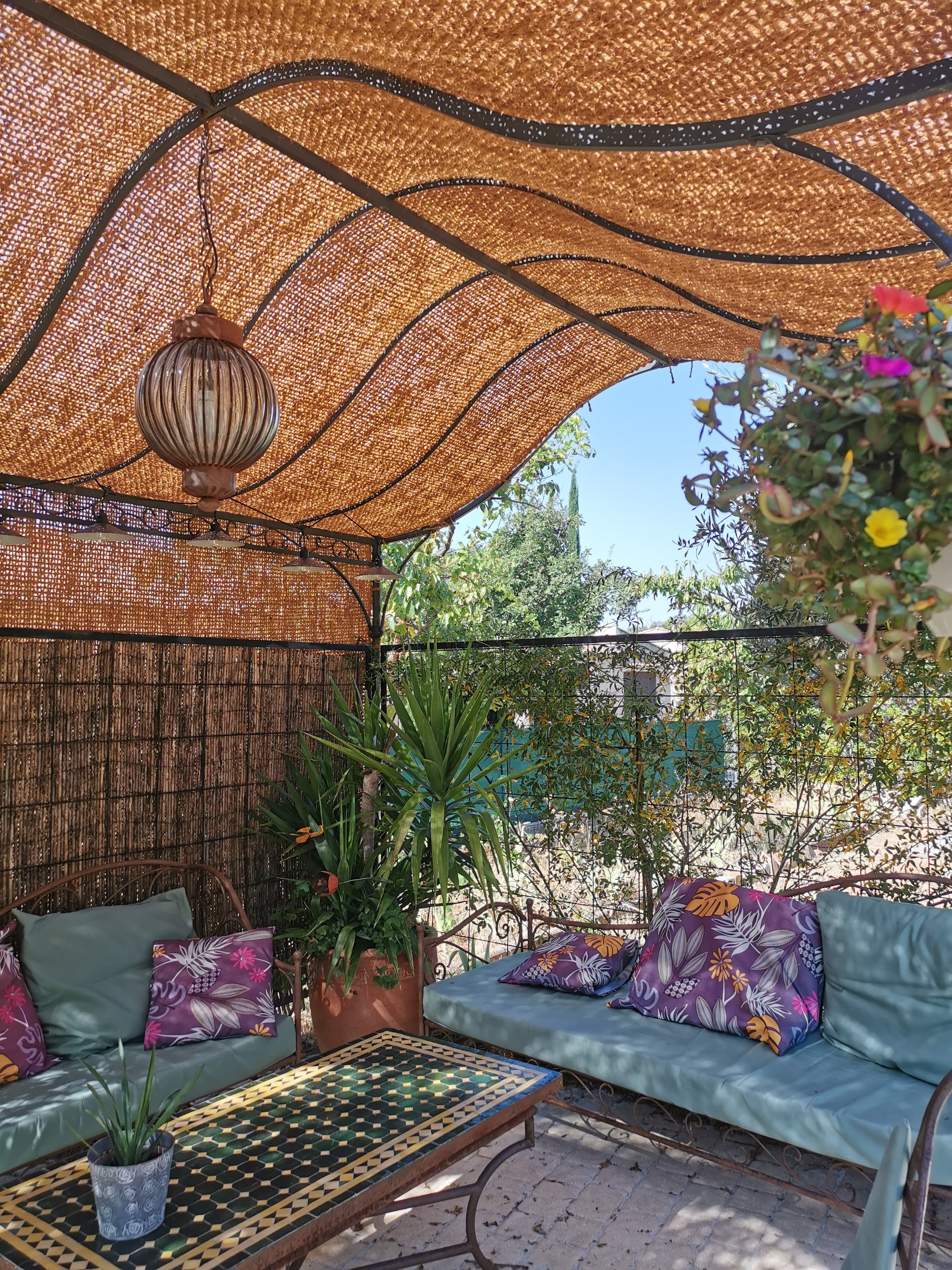 Coconut Fiber Shade Sail Installation