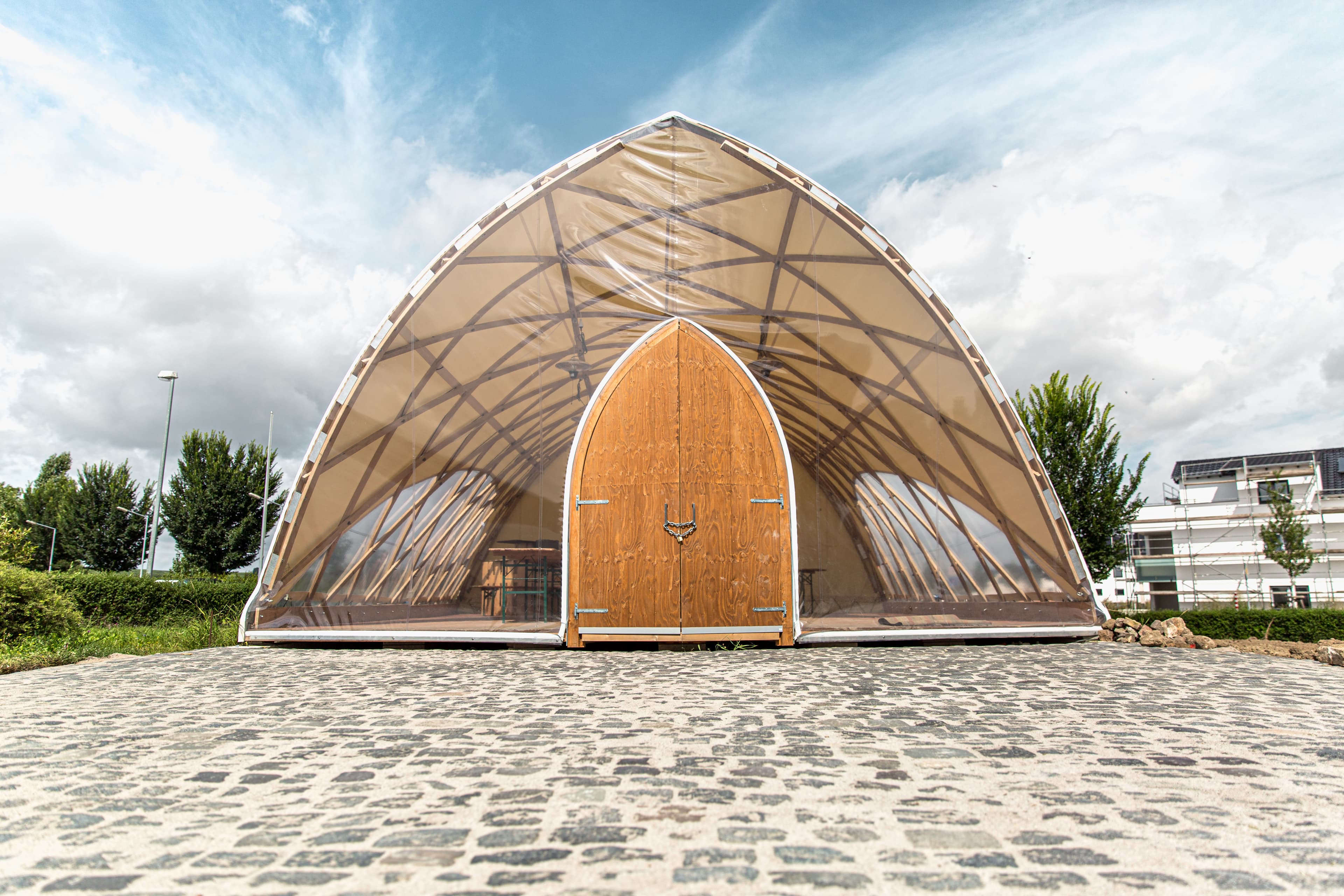 Strohboid Pavilion Interior Event Setup